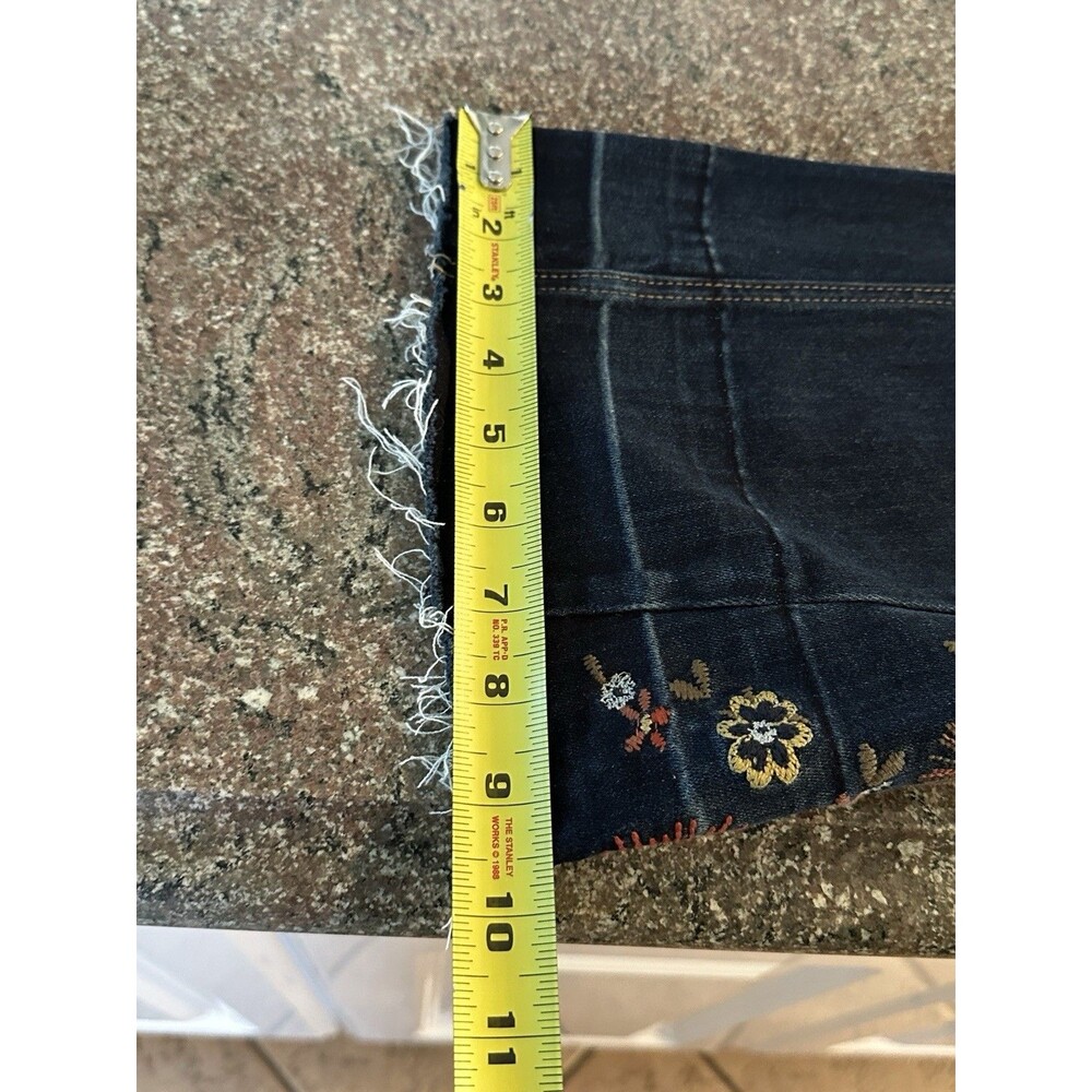 ASHLEY MASON PREMIUM Womens Blue Embroidered Flare Jeans Size 5/27 - Picture 6 of 13